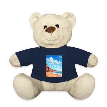 Torquay Cliffs Angleterre Vintage voyage affiche WPA - Nounours - bleu marine - Devant