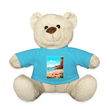 Torquay Cliffs England Vintage Reiseposter WPA - Teddy - Atollblau - Vorne