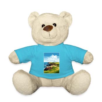 Lizard Point England Vintage Travel Poster WPA Art - Teddy Bear - atoll blue - Front