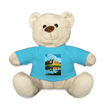 Leeds Castle England Vintage Travel Poster WPA Art - Teddy Bear - atoll blue - Front