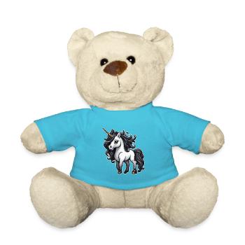 Unicorn / mythical creatures / fairy tales / magic / glitter - Teddy Bear - atoll blue - Front