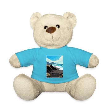 Black Sands Beach Decorblack California Souvenir - Teddy Bear - atoll blue - Front