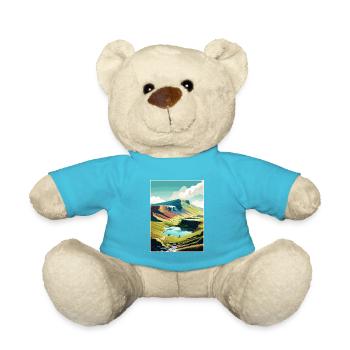Brecon Beacons Vintage Travel Poster WPA Souvenir - Teddy Bear - atoll blue - Front