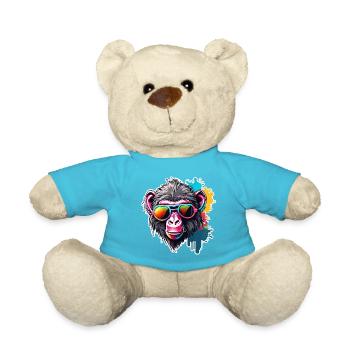 Affe / Tier / Zoo / Babian / Wild / Comic - Teddy - Atollblau - Vorne