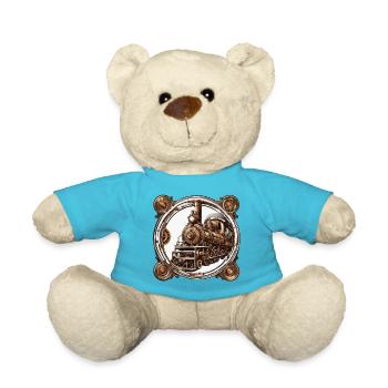 Zug / Lokomotive / Dampflok / Eisenbahn / Lock - Teddy - Atollblau - Vorne