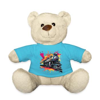 Zug / Lokomotive / Dampflok / Eisenbahn / Lock - Teddy - Atollblau - Vorne