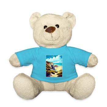 Crystal Cove California Vintage Reiseposter WPA - Teddy - Atollblau - Vorne