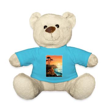 Sonnenuntergang Klippen Kalifornien Vintage Reiseposter WPA - Teddy - Atollblau - Vorne
