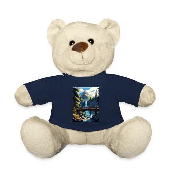 Cascade Falls Kalifornien Vintage Reiseposter WPA - Teddy - French Navy - Vorne