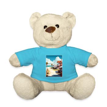 Santa Rosa Beach Florida Vintage Travel Poster WPA - Teddy Bear - atoll blue - Front