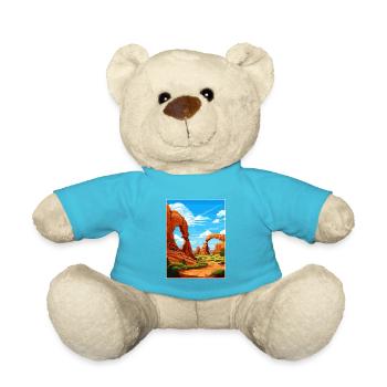 Parc national des Arches Utah Affiche de voyage Vintage - Nounours - bleu outremer - Devant