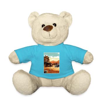 Goldfield Ghost Town Nevada Vintage Travel Poster - Teddy Bear - atoll blue - Front