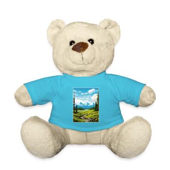 Forêt nationale de Chugach Alaska affiche de voyage - Nounours - bleu outremer - Devant