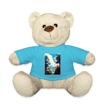 Pocono Mountains Pennsylvania Travel Poster - Teddy Bear - atoll blue - Front