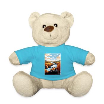 Lehigh Valley Pennsylvania Vintage Travel Poster - Teddy Bear - atoll blue - Front
