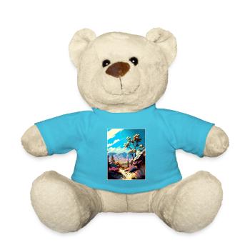 Los Padres National Forest Vintage Travel Poster - Teddy Bear - atoll blue - Front