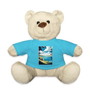 Chautauqua Lake New York State Travel Poster - Teddy Bear - atoll blue - Front