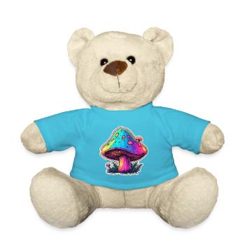 Pilz / Mushroom / Wiese / Wald / Goa / Psy - Teddy - Atollblau - Vorne