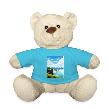 Niagara Falls Canada Vintage Travel Poster WPA Art - Teddy Bear - atoll blue - Front