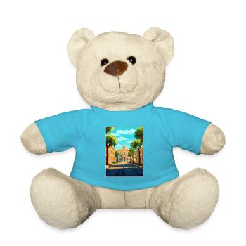 Savannah Georgia Vintage Reiseposter Souvenir - Teddy - Atollblau - Vorne