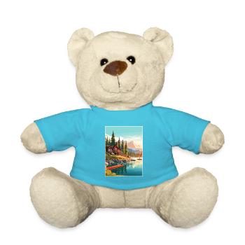 Lake Tahoe Nevada Vintage Travel Poster Souvenir - Teddy Bear - atoll blue - Front