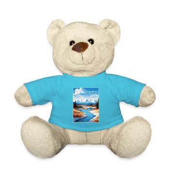 Twin Lakes Alaska Vintage voyage affiche Souvenir - Nounours - bleu outremer - Devant
