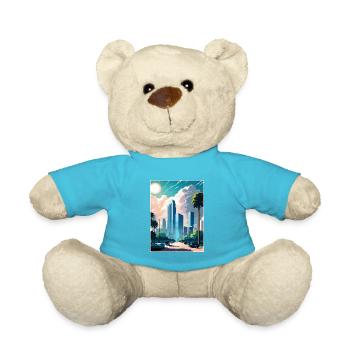 Houston Texas Vintage voyage affiche WPA Souvenir - Nounours - bleu outremer - Devant