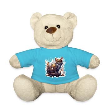 Cat / Animal / Pet / Kitty / Meow / Fur - Teddy Bear - atoll blue - Front
