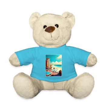 Destin Florida Vintage Voyage Poster WPA Souvenir - Nounours - bleu outremer - Devant