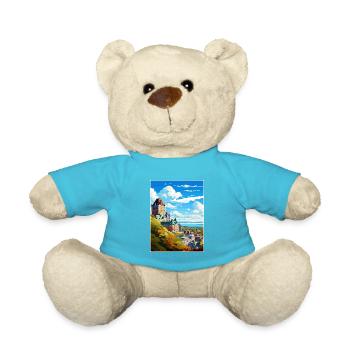 Québec Canada Vintage voyage affiche WPA Souvenir - Nounours - bleu outremer - Devant