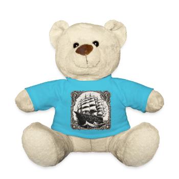 Bateau pirate / Bateau / Mer / Océan / Vagues - Nounours - bleu outremer - Devant