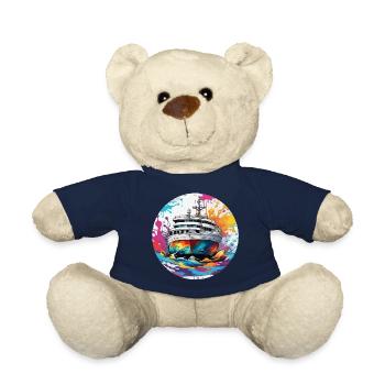 Bateau pirate / Bateau / Mer / Océan / Vagues - Nounours - bleu marine - Devant