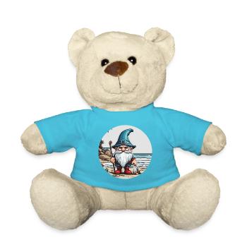 Gartenzwerg / Märchenland / Kobold / Gnom / Logo - Teddy - Atollblau - Vorne