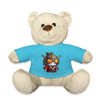 Samurai / Japanese / Harakiri / Katana / Man - Teddy Bear - atoll blue - Front