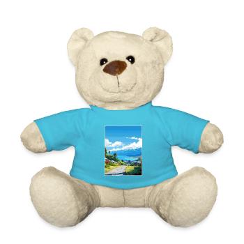 Kaikoura New Zealand Nz Vintage Travel Poster WPA - Teddy Bear - atoll blue - Front