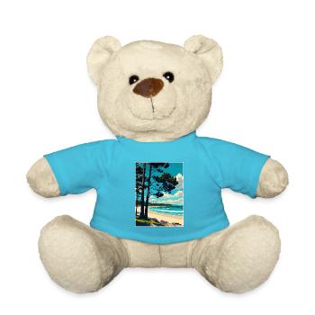 Manly Beach Australien Vintage Reiseposter WPA - Teddy - Atollblau - Vorne