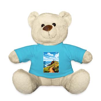 Nugget Point Nouvelle-Zélande Vintage Affiche de voyage WPA - Nounours - bleu outremer - Devant
