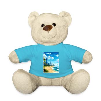 Surfers Paradise Beach Australien Reiseposter - Teddy - Atollblau - Vorne