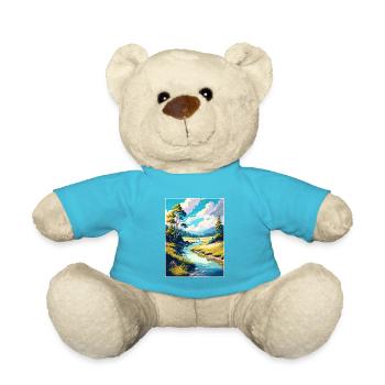 Wye Creek Decoration New Zealand Travel Poster - Teddy Bear - atoll blue - Front