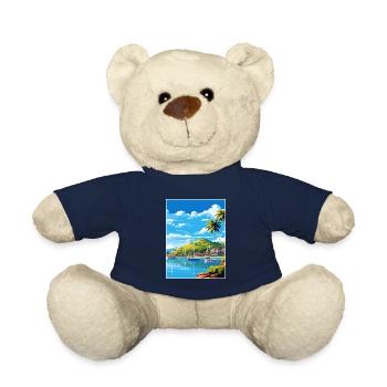 Île Hamilton Australie déco voyage affiche - Nounours - bleu marine - Devant