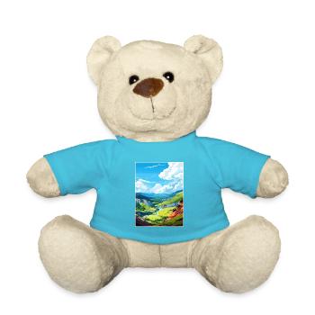 Waimangu Volcanic Valley New Zealand Travel Poster - Teddy Bear - atoll blue - Front