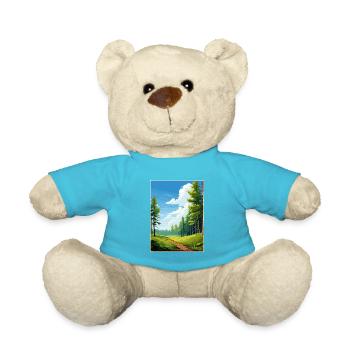 Kaitoke Regional Park New Zealand Travel Poster - Teddy Bear - atoll blue - Front