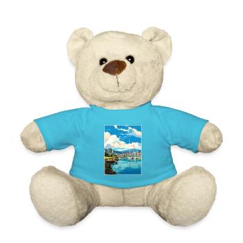 Wellington Waterfront Neuseeland Reiseposter - Teddy - Atollblau - Vorne
