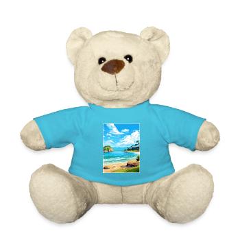 Abel Tasman National Park New Zealand Souvenir - Teddy Bear - atoll blue - Front