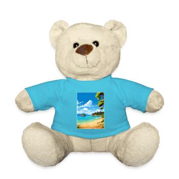 Abel Tasman National Park New Zealand Souvenir - Teddy Bear - atoll blue - Front