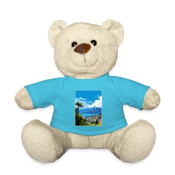 Nelson Neuseeland Vintage Reiseposter Souvenir - Teddy - Atollblau - Vorne