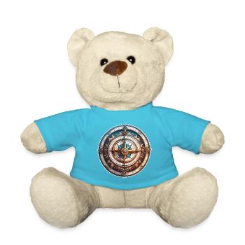 Compass / Cardinal Direction / Travel / Survival - Teddy Bear - atoll blue - Front