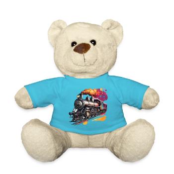 Zug / Lokomotive / Dampflok / Eisenbahn / Lock - Teddy - Atollblau - Vorne