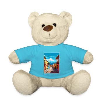 Santa Elena Costa Rica Vintage Travel Poster WPA - Teddy Bear - atoll blue - Front
