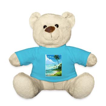 Osa Halbinsel Costa Rica Vintage Reiseposter WPA - Teddy - Atollblau - Vorne